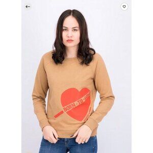 Scotch & Soda Born to Love Beige Women's crew neck sweater cotton size small